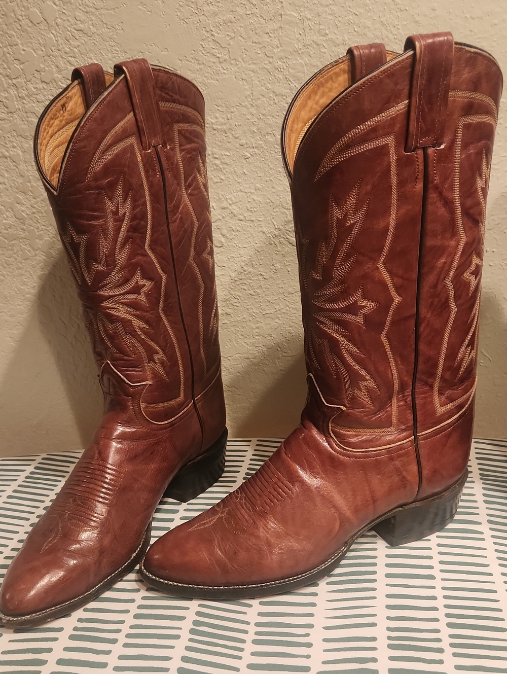 Tony Lama Chestnut Brown Western Cowboy Boots for Men